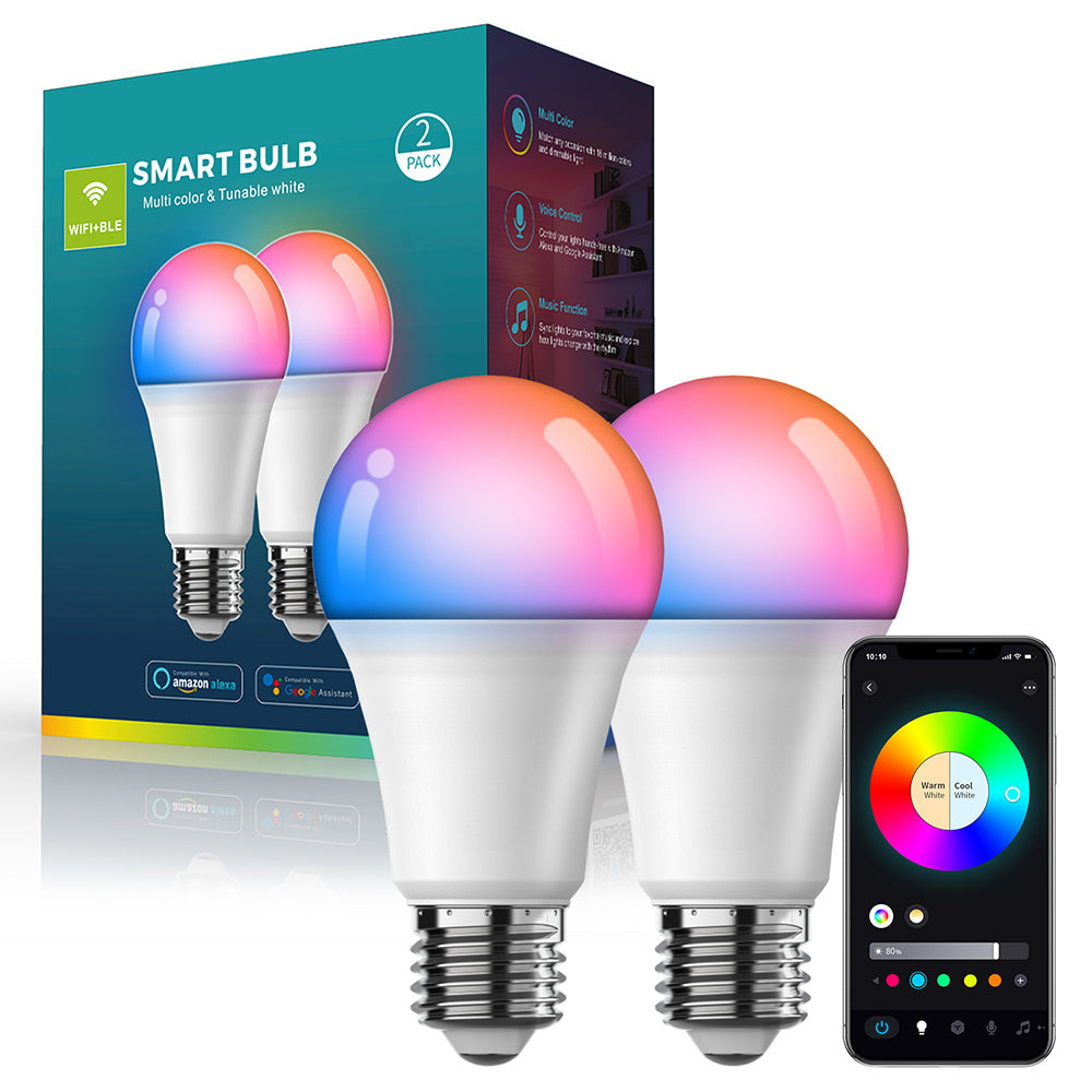 ZJ-BWBL1H-RGBWW-2P 2PCS Voice 220V LED Bulbs WiFi Bluetooth 2.4G 10W Smart Lamp Bulbs ZJ-BWBL1H-RGBWW-2P 2PCS Voice 220V LED Bulbs WiFi Bluetooth 2.4G 10W Smart Lamp Bulbs